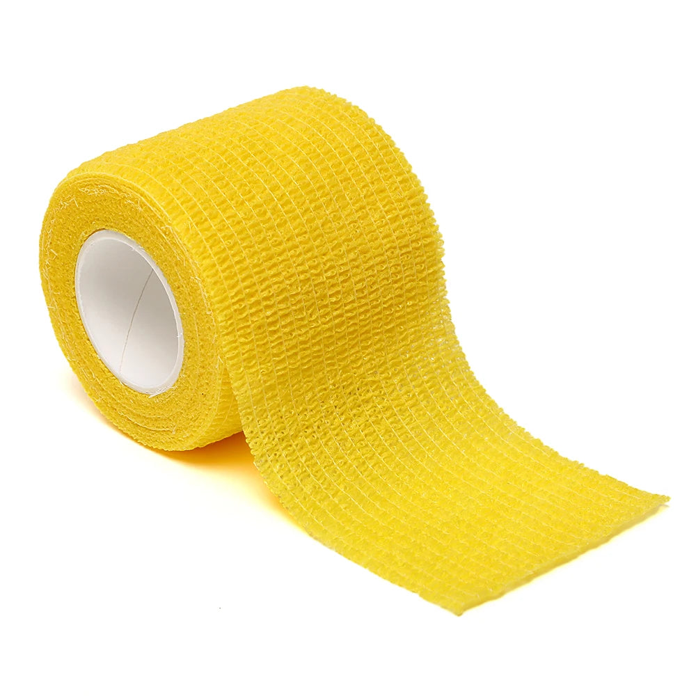 Black Sports Self-Adhesive Elastic Bandage with 4.8-Meter Elastic Knee Pads, 18 Colors for Fingers, Ankles, Palms, and Shoulders