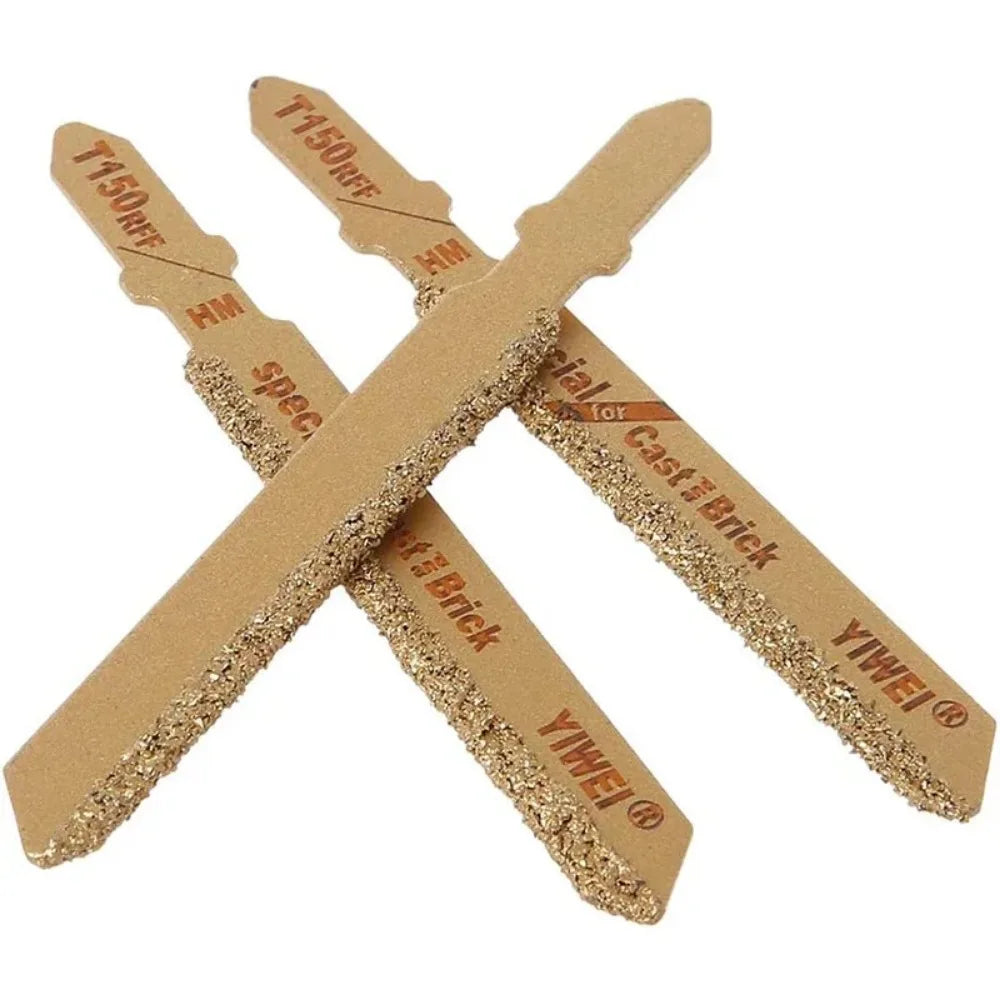 3pcs Diamond Jig Saw Blade 3" T150 Carbide Grain 50 Grit T-Shank Jigsaw Blades Ceramic Tile Cutting Tool Electric Garden Tools