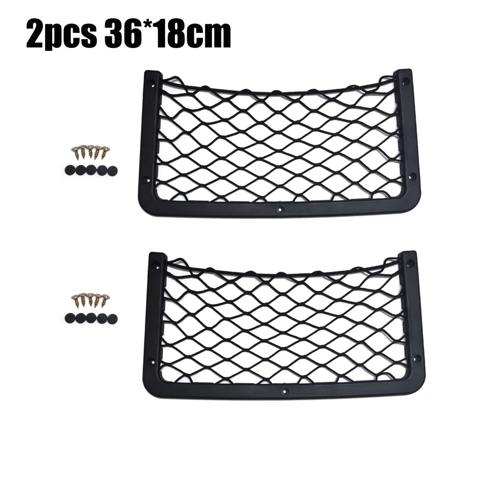 Black Multi Size Car Organizer Net Pocket Car Net Bag Phone Holder Rack Storage Mesh For Car Caravan Motorhome 42x21cm 36x18cm
