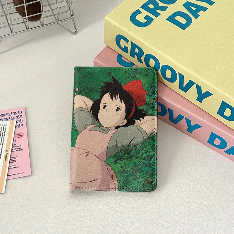 Japanese Animated Passport Cover Passport Wallet Travel Essentials Women Air Ticket Credit Card Holder Passport Protective Case