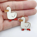 10pcs Cartoon Duck Charm Jewelry Accessories Diy Making Enamel Necklace Earring Pendant Keychain Charms Alloy Metal