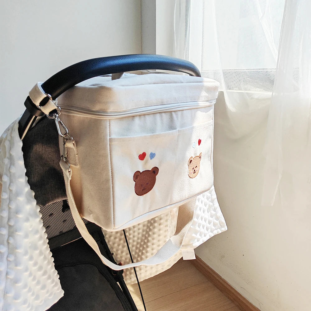 Diaper Bag Stroller Attachable Cute Pattern Multi Pocket Breathable Durable For Mom Daily Stroll Baby Outing Diaper Bag