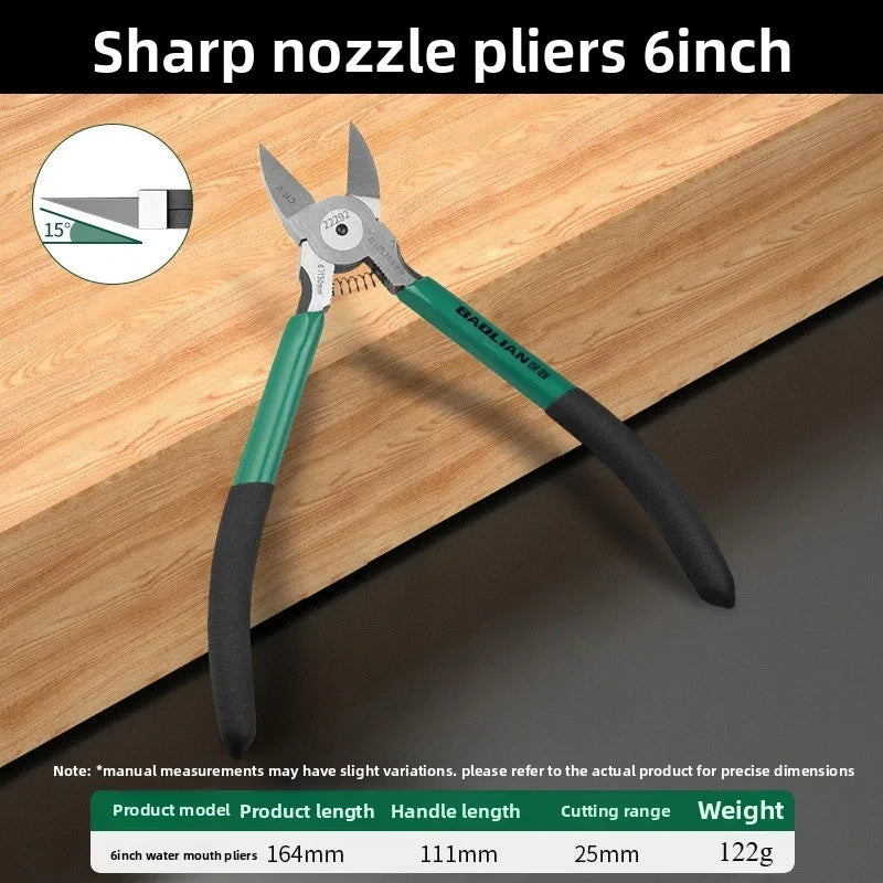 Industrial Grade Electrician Small Diagonal Pliers 5/6/8-Inch Sharp Side Mouth High Hardness Manual Tool for Plumbers And Electr