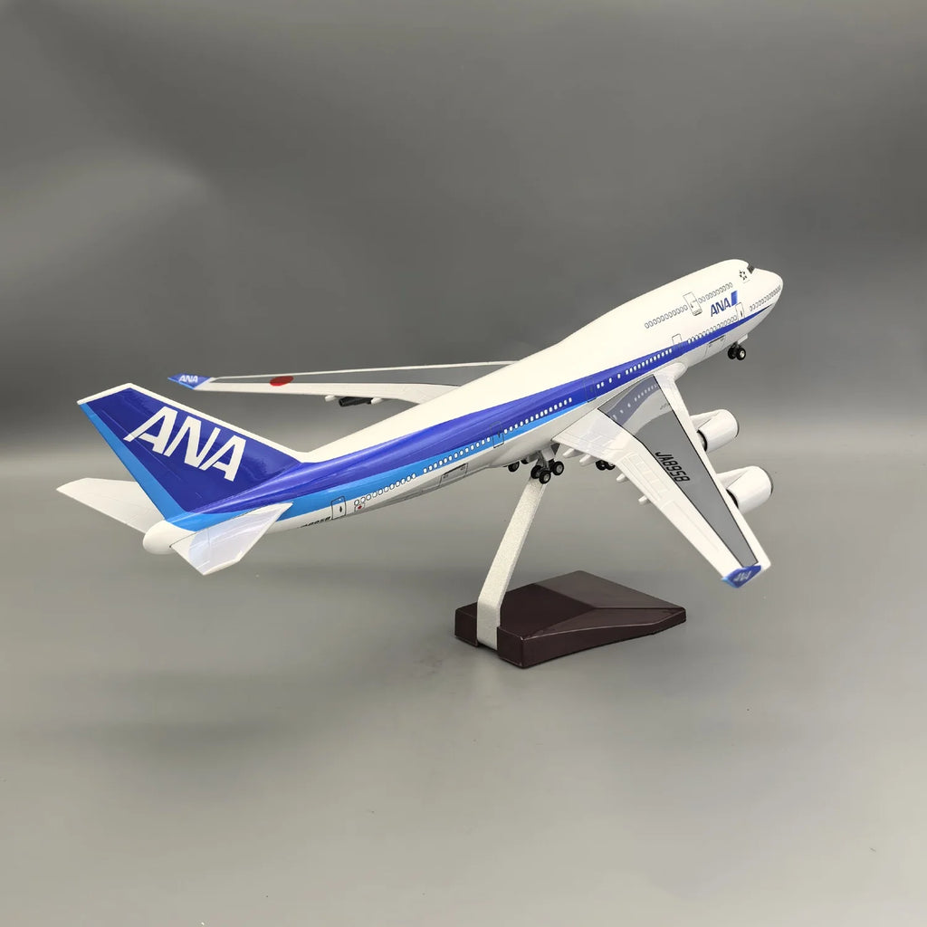 1:150 Scale Plane 47cm ANA Japan Airlines B747 Resin ABS Aircraft Model With LED Light Display Souvenir Toy Plane For Children