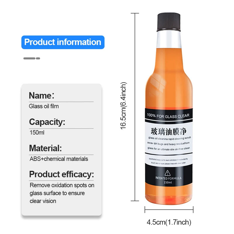 SEAMETAL 150ml Car Front Windshield Cleaning Liquid Auto Window Oil Film Remover Cleaner Glass Coating Agent Tools Kits