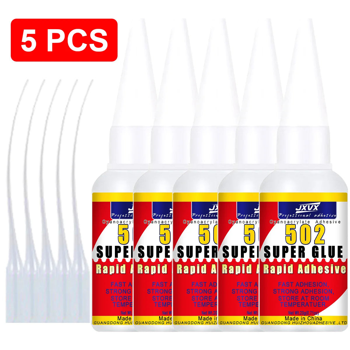 JXVX High Strength Instant 502 Super Glue Quick-Drying CA Adhesive Strong Bond For Leather Ceramic Office Supplies Glue Tool