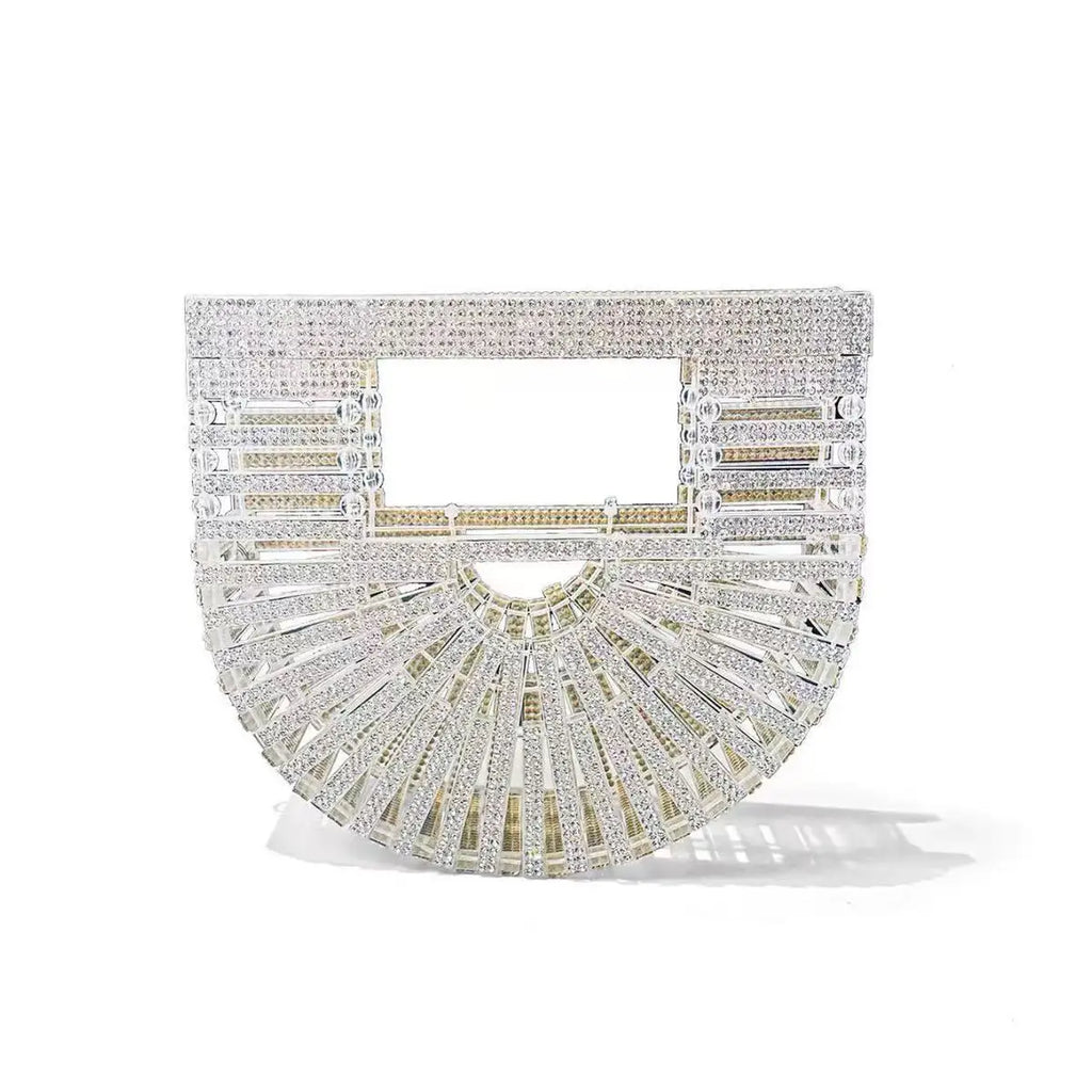 Luxury Shiny Rhinestone Evening Bag, Women's Handmade Acrylic Clutch, Mini Sparkly Diamond Party Purse, Elegant Handbag for Wed