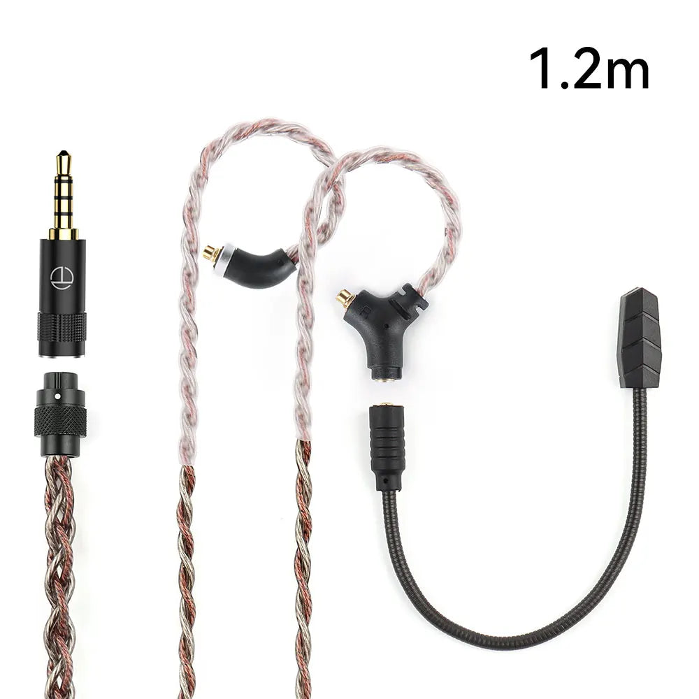 TRN RedChain Plus Gramr Gaming Earphone Upgrade Cable with Detachable Microphone 3.5mm 1.2M/2M Headphone TRN Official Store