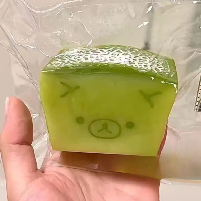 2026 Hot 1Pc Soft Taba Squishy Toy with Butter Texture - Sweet Melon Bear Shaped to Relieve Stress - Food Grade Silicone S