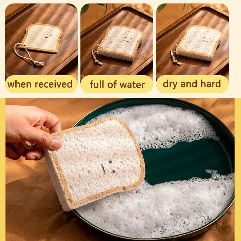 Wood pulp cotton wiping cloth in the shape of toast bread, used for car interior cleaning, kitchen dishwashing, towel cleaning,