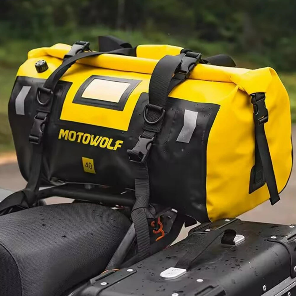 Motorcycle Waterproof Tail Bag Travel Outdoor Dry Luggage Roll Pack Bag 20 /40/66 Motorbike Luggage Backpack Motorcycle Seat Bag