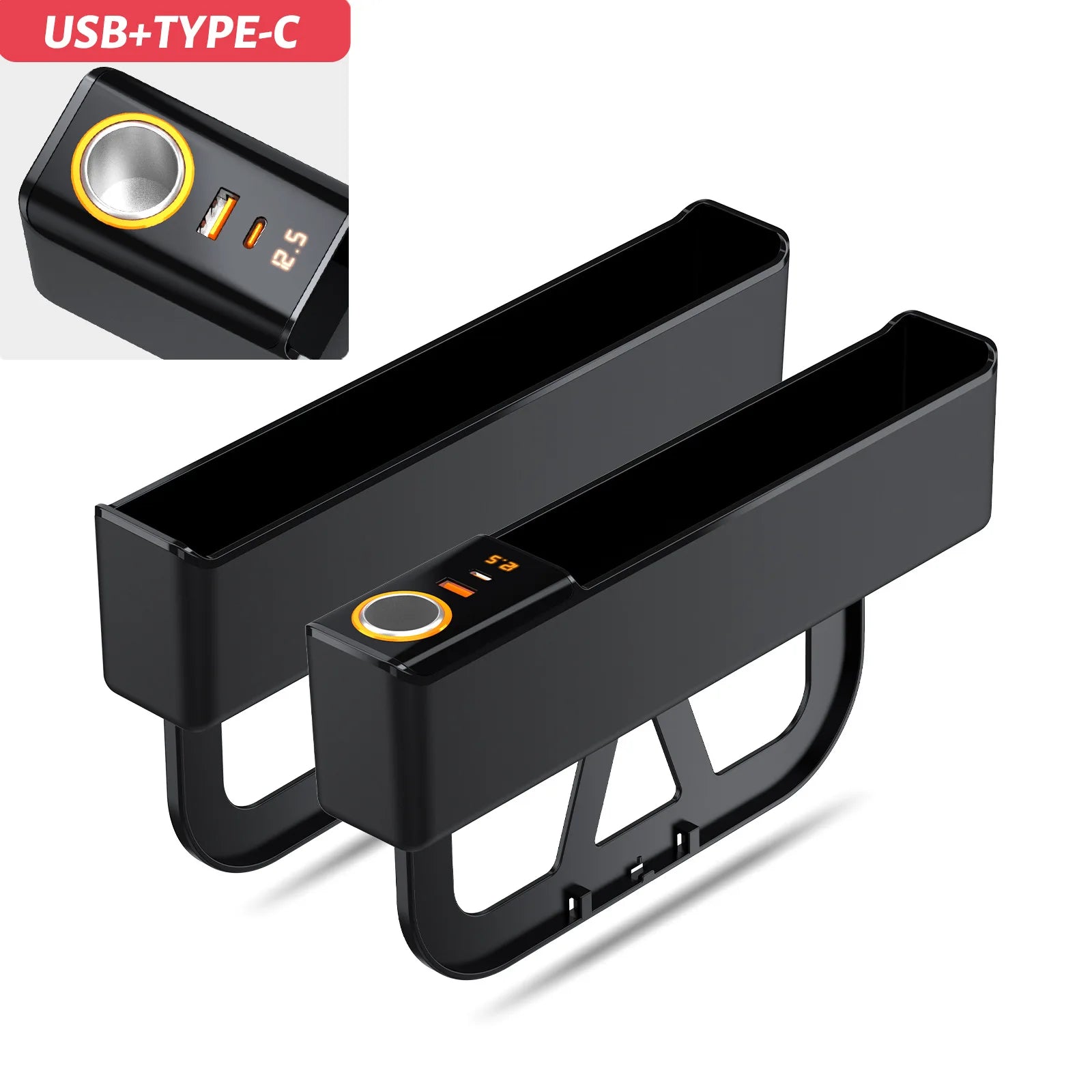 Car Seat Gap Filler Organizer 52W Charging Car Organizer Storage Box Base Removable Seat Gap Filler for Car Organizer Front Seat