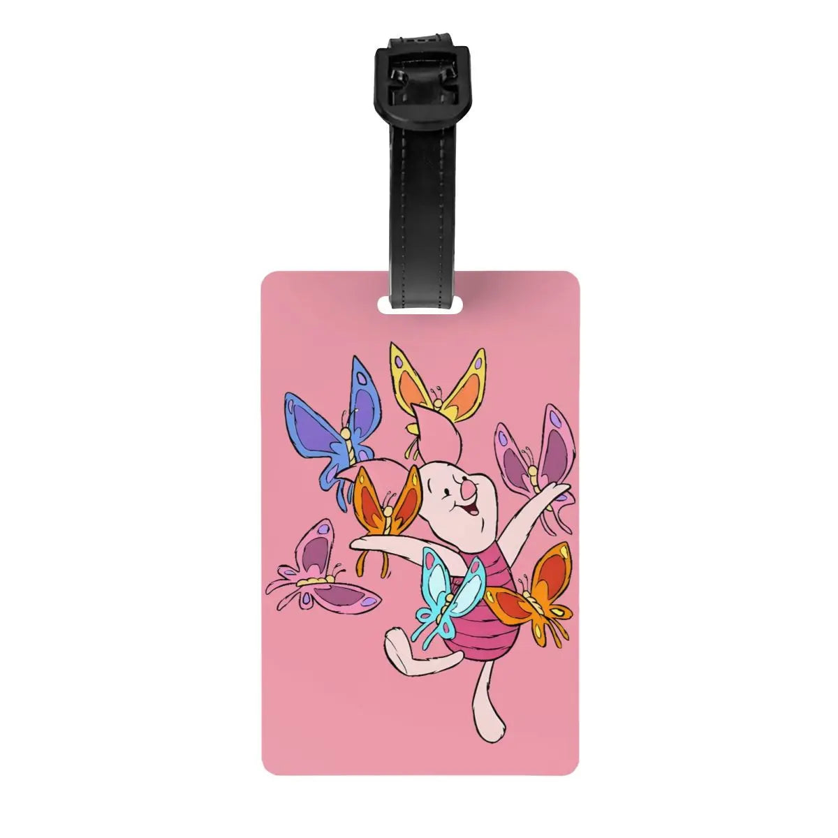 Custom Happy P-Piglets Anime Big Movie Luggage Tag With Name Card Privacy Cover ID Label for Travel Bag Suitcase