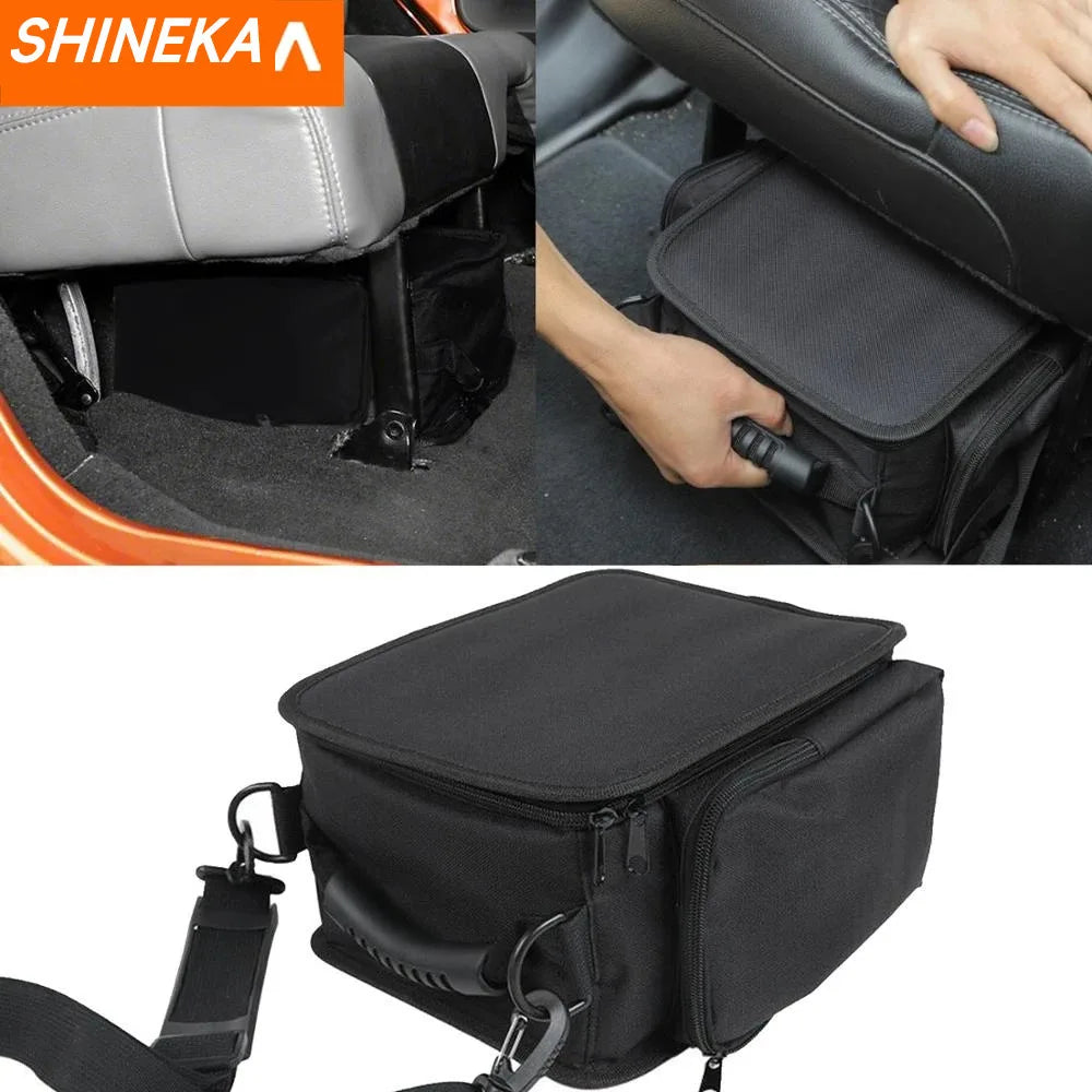 SHINEKA Organizer for Jeep Wrangler JK JL JLU 2007-2025 Sports Rubicon Gladiator JT Backseat Rear Under Seat Storage Bags Box
