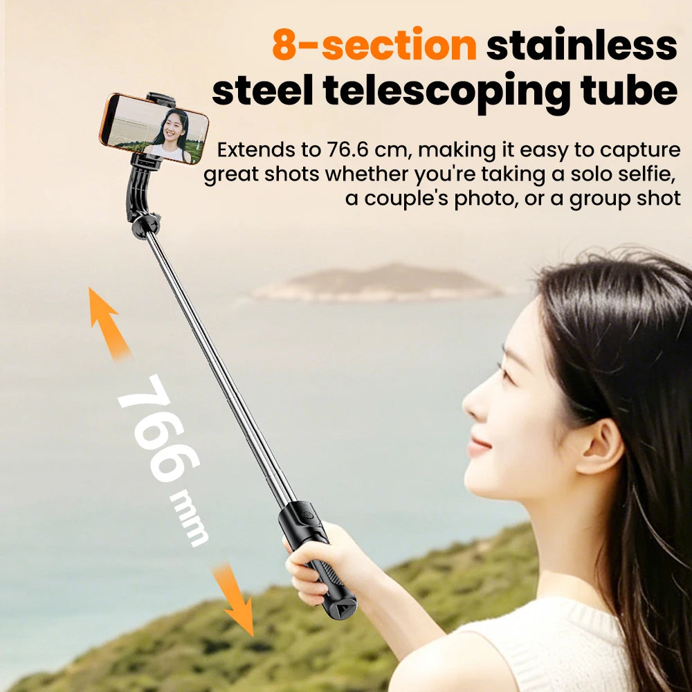 Multifunctional Selfie Stick With Light Portable Tripod Stand 360° Rotation Remote Extendable Tripod For Phones Live Streaming