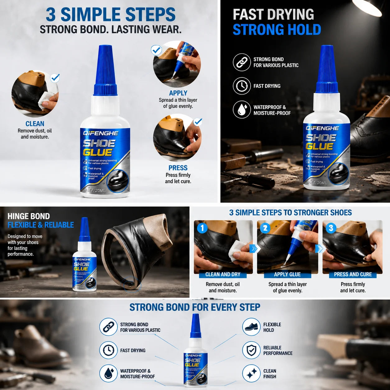 Fast-Drying Shoe Repair Adhesive Durable Water Resistant Bond Loose Soles Suitable For Multiple Footwear Material Fixing Tasks