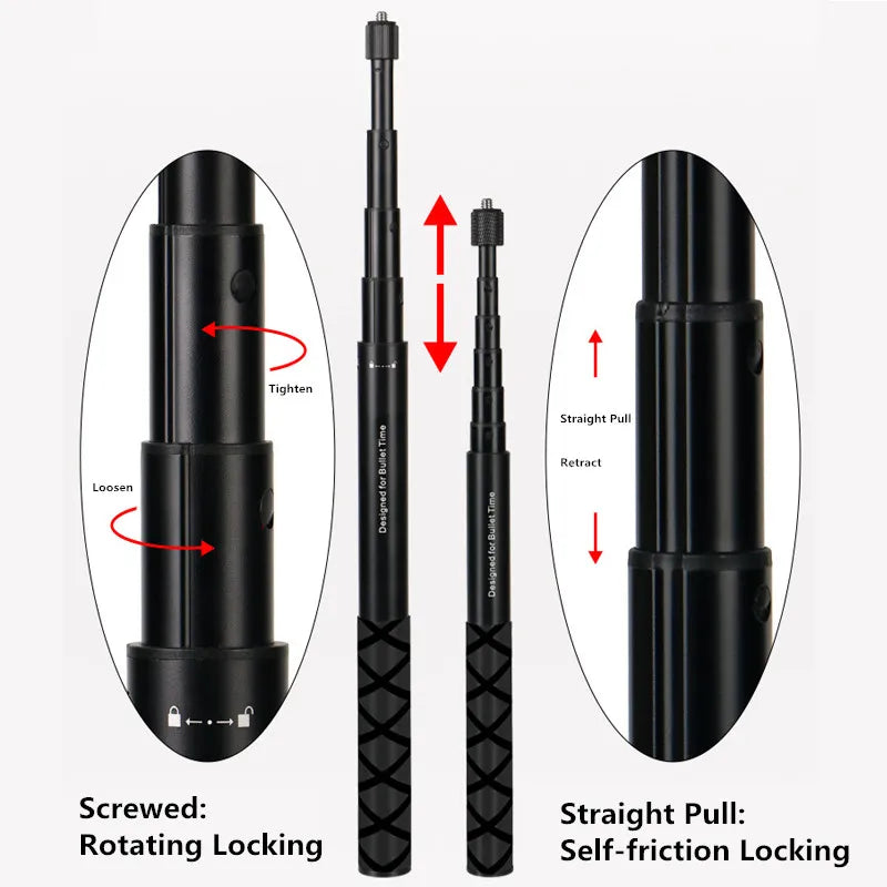 For Insta360 X5 X4 X3 Invisible Selfie Stick Extended Selfie Stick for GoPro 13 12 DJI Action 6 5 4 Camera Aluminum Stand