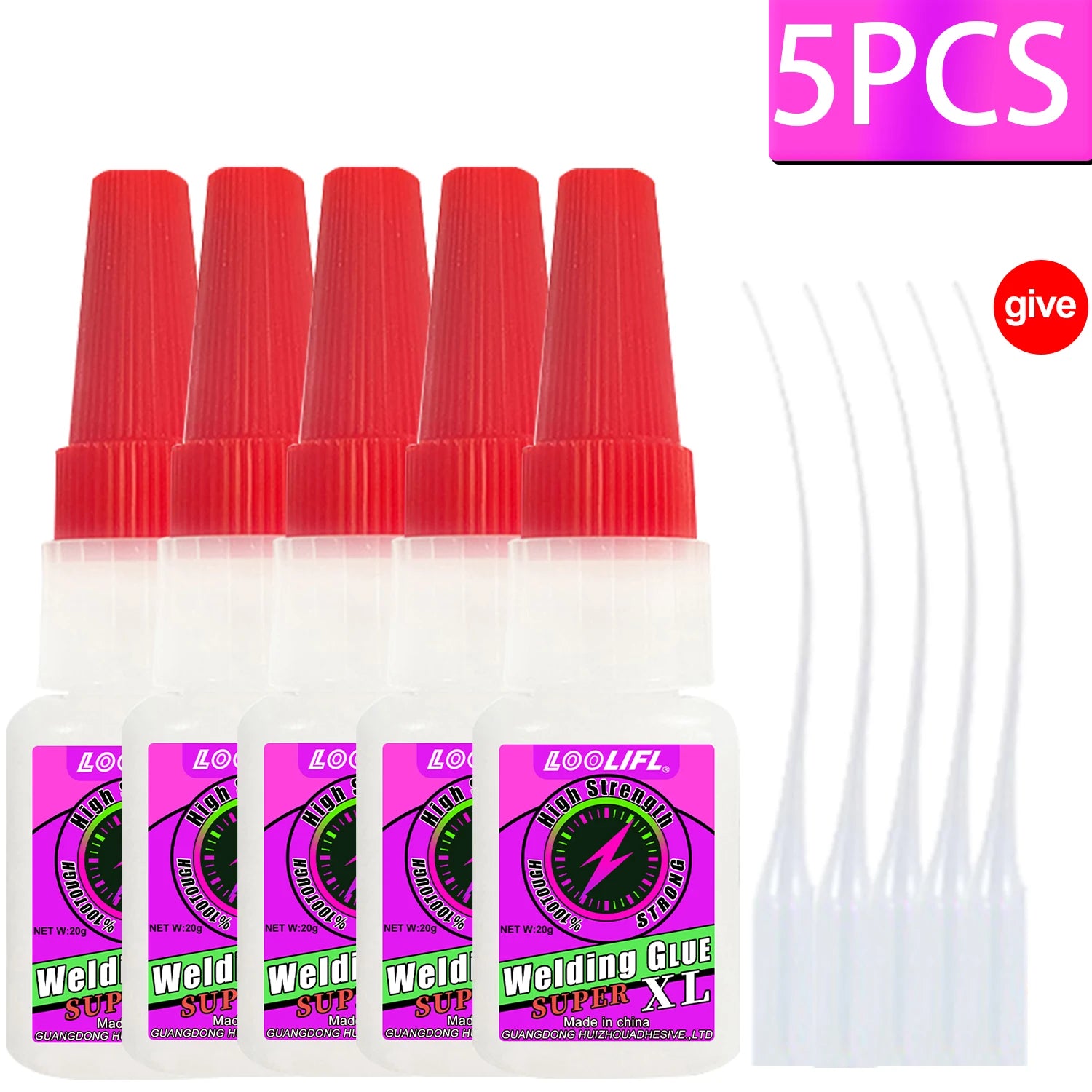 5PCS 50g super glue,high-strength oily welding glue,universal strong instant adhesive, suitable for wood,ceramics,metal DIY