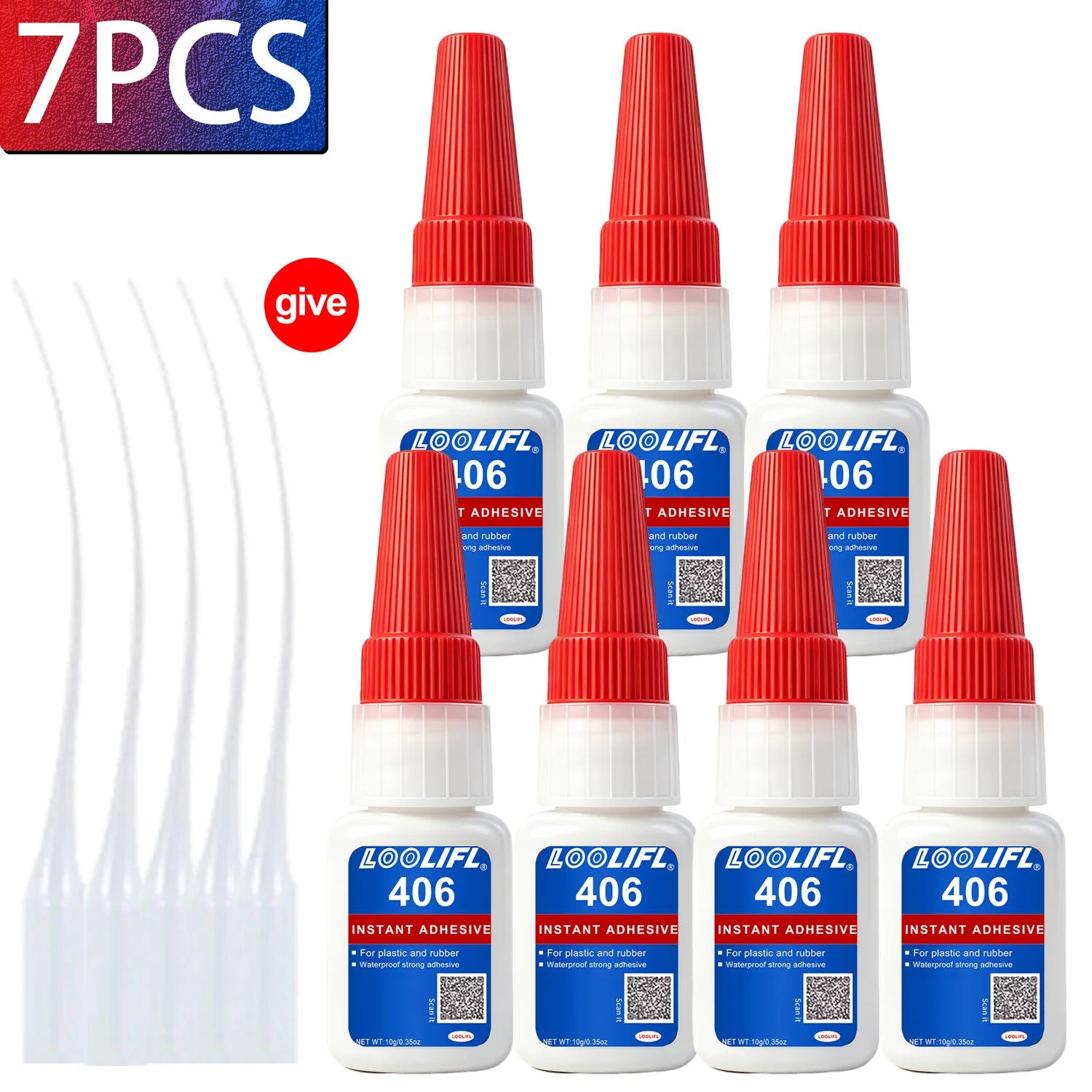 LOOLIFL 1-7Pcs Super Glue Instant Strong Universal Fast Dry Adhesive For Plastic Metal Ceramic Wood Glass Repair Bonding Tools