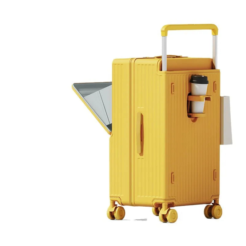Wide Handle Luggage with Large Capacity Front Opening Travel Suitcase with Multifunction Trolley Case 20/28/30 inch
