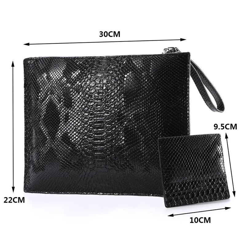 Snake Pattern Women Enveloppe Bags PU Leather Women's Clutch Bag Brand Design Party Clutches for Ladies Wallet Free Card Bag