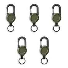 Retractable Heavy Duty Pull Reel Carabiner Multitool Survivalowy Buckle Spring Key Ring Outdoor Sporty Attachment Keychain Tool
