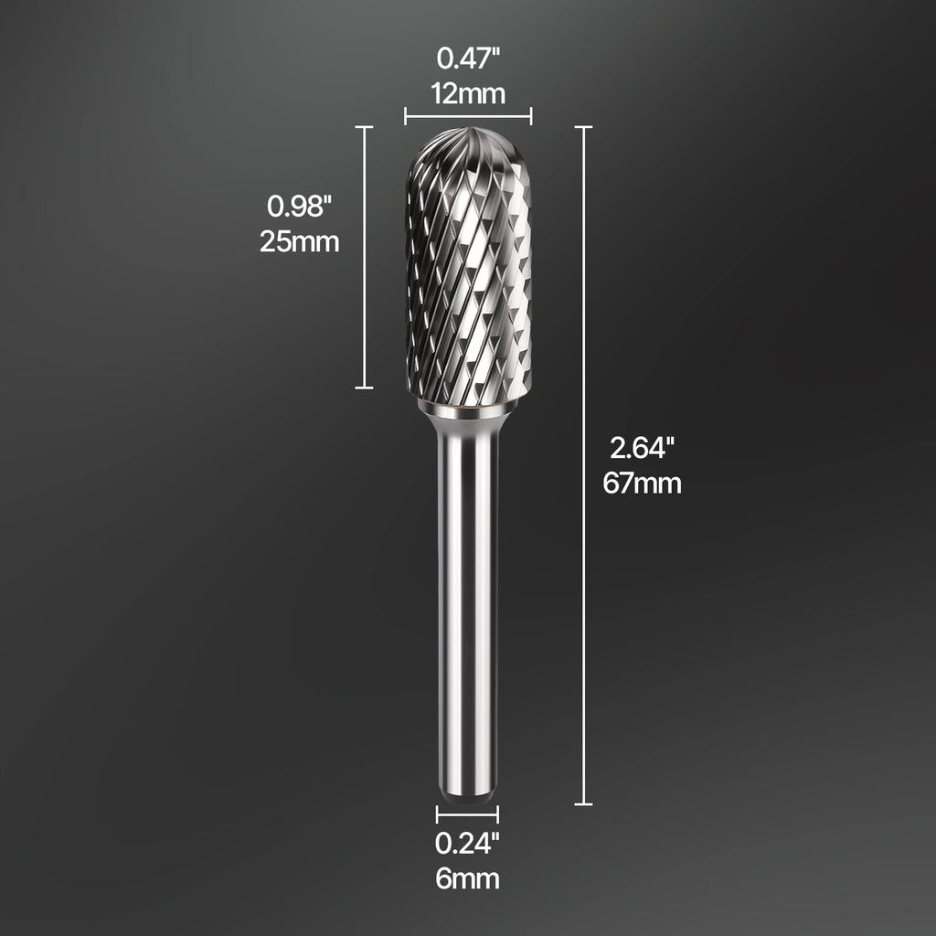 6mm CX Type Head Carbide Rotary File Tool Point Burr Grinder Abrasive Tools Drill Milling Carving Bit Tools For Metal