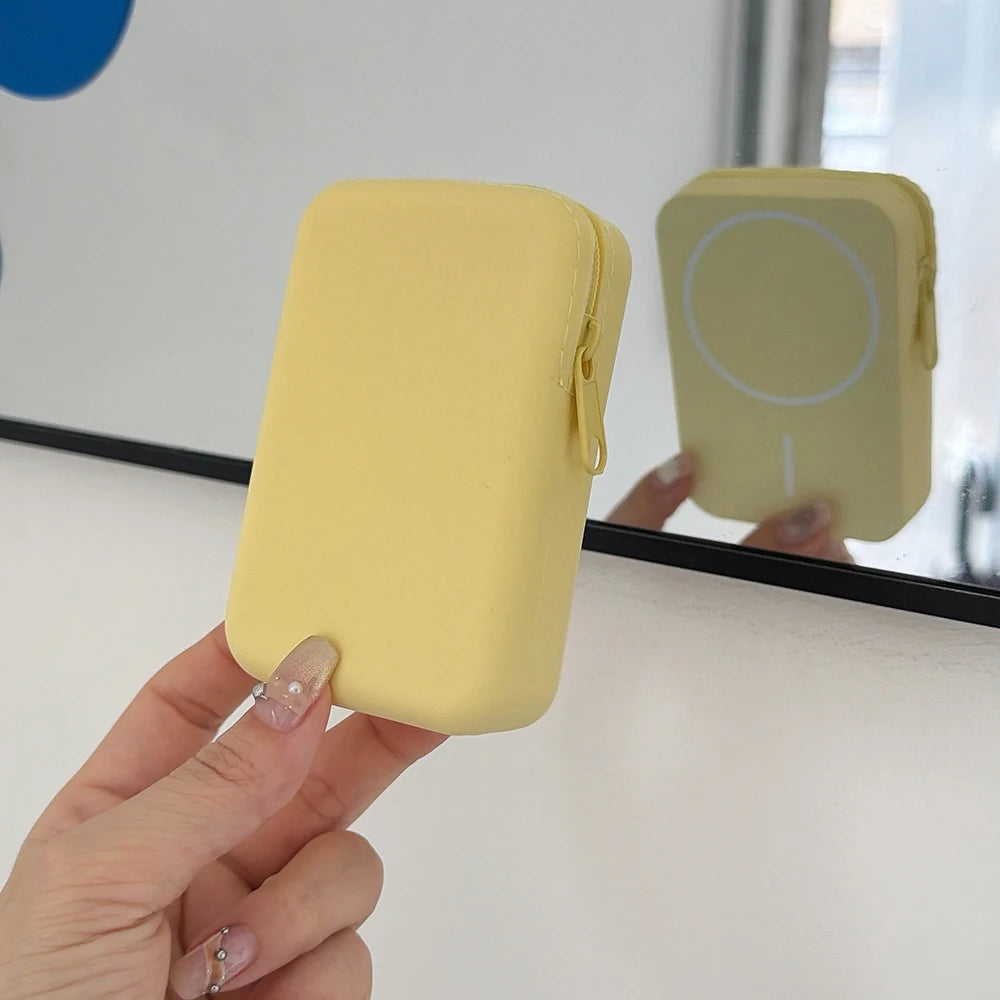 Candy Color Liquid Silicone Mini Zipper Storage Bag Earphone Pouch Lipstick Coins Hair Clips Jewelry Airbuds Case Phone Bracket