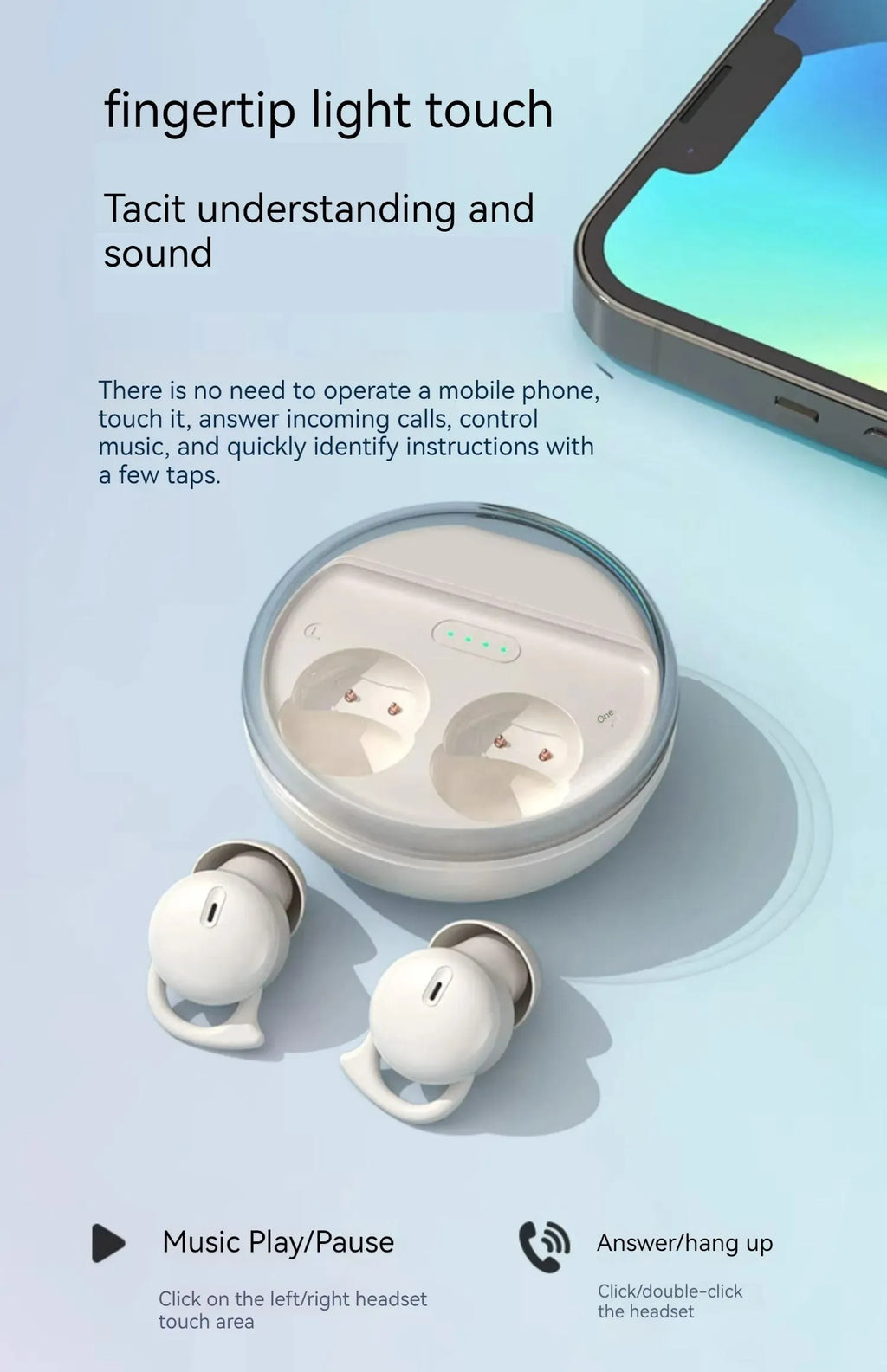 New Q26 Sleep Headphones Mini Small Wireless Bluetooth Earphones Noise Reduction Headset In-Ear Invisible Sleeping Earbuds Gifts