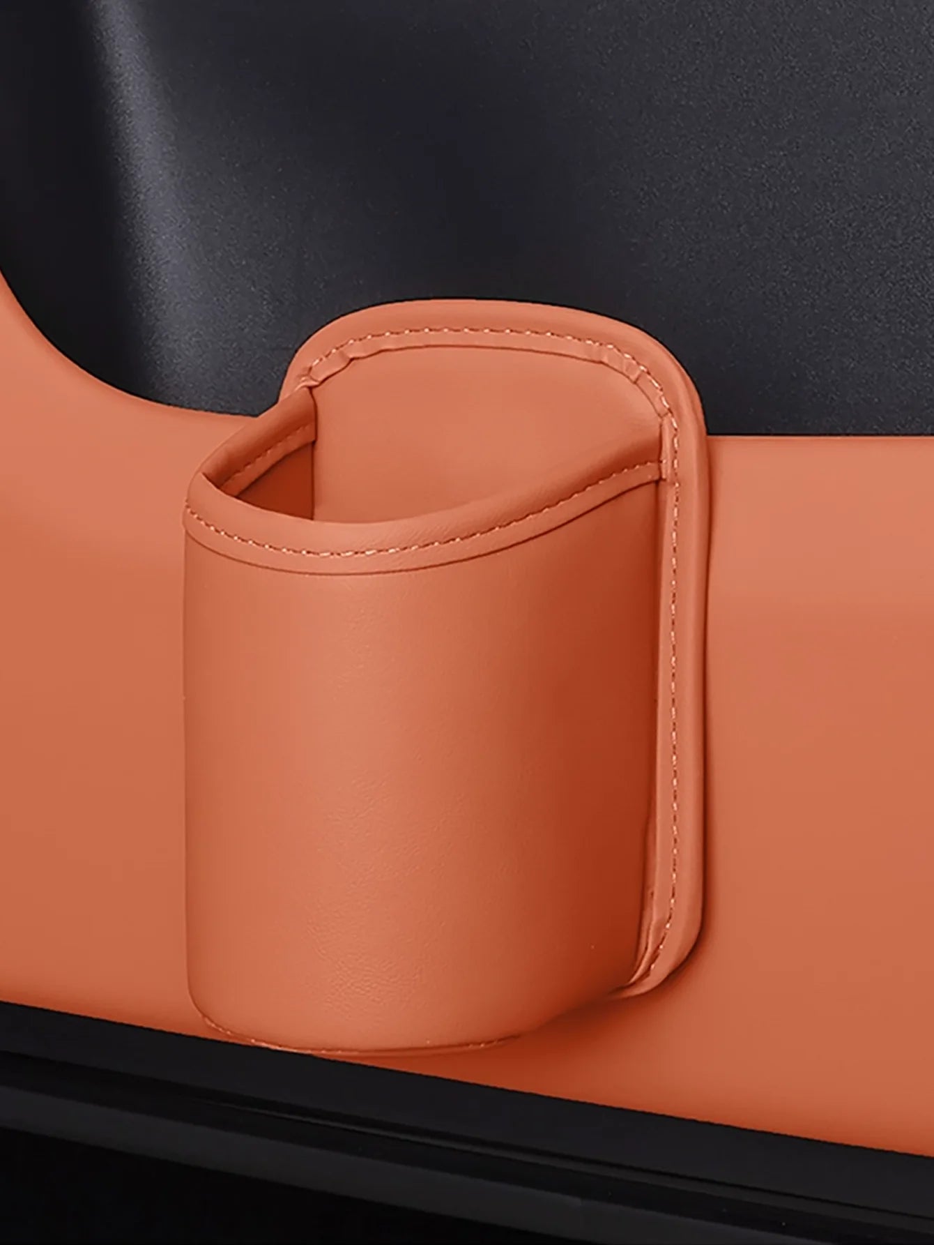 PU Leather Car Cup Holder Storage -2-in-1 Car Beverage Holder and Storage Box, High-End Car Storage for Mobile Phones/Keys/Coins
