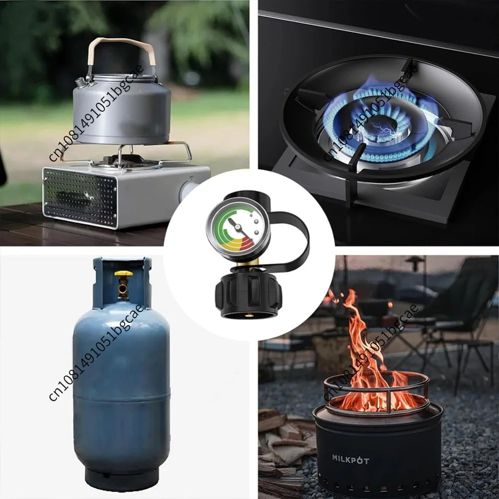 Propane Tank Gauge Level Indicator Gas Pressure Meter Universal Propane Gauge for RV Camper Cylinder BBQ Gas Grill Heater