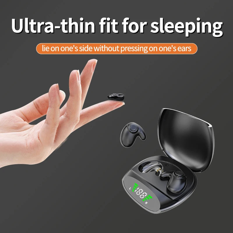Invisible Sleep Earbuds Mini Wireless Earphones Bluetooth 5.3 Headphones HiFi Stereo Sports Noise Reduction Headsets