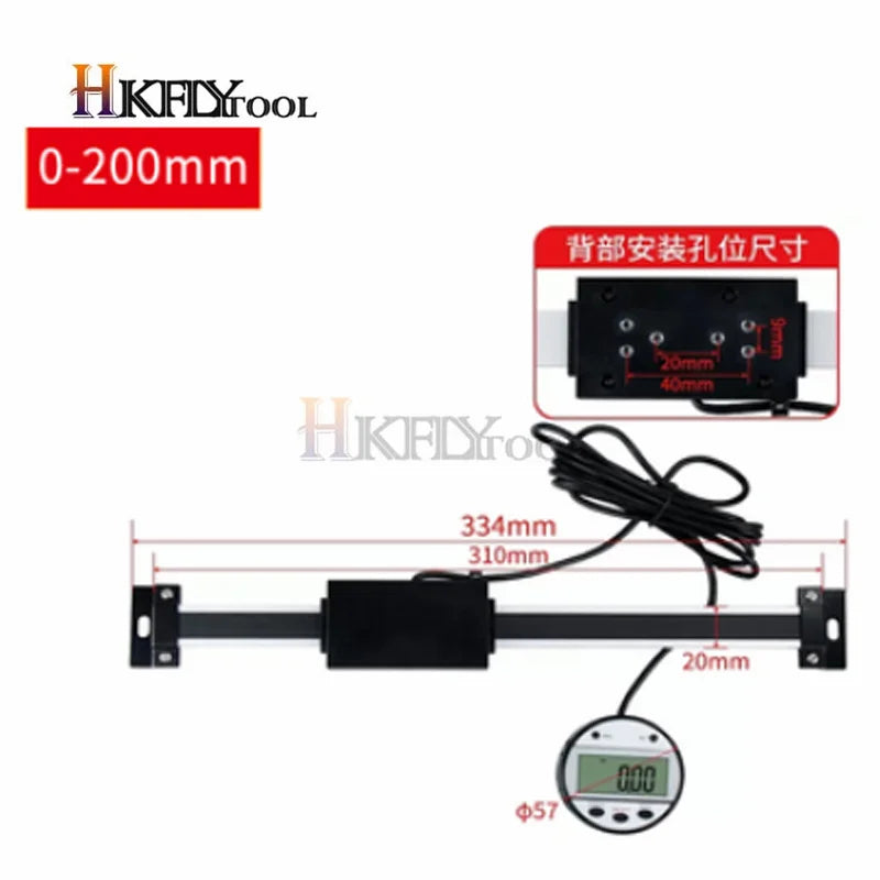 0-150/200/300/400/500mm 0.01 mm DRO Magnetic Remote Digital Readout Digital Linear Scale External Display Measuring Tool