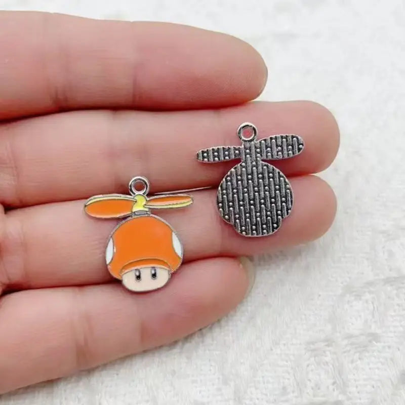 10 pieces/batch of cute cartoon enamel pendants, used for DIY earring jewelry making bracelets earrings handmade accessories