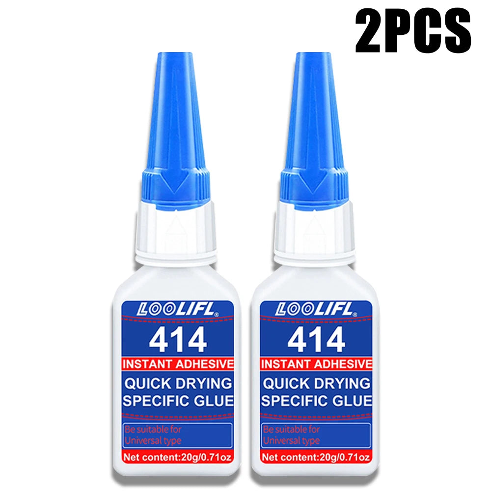 414 Instant Adhesive Quick Drying Super Glue Universal Strong Bond for Plastic Rubber Metal Ceramic Wood Cyanoacrylate Adhesive