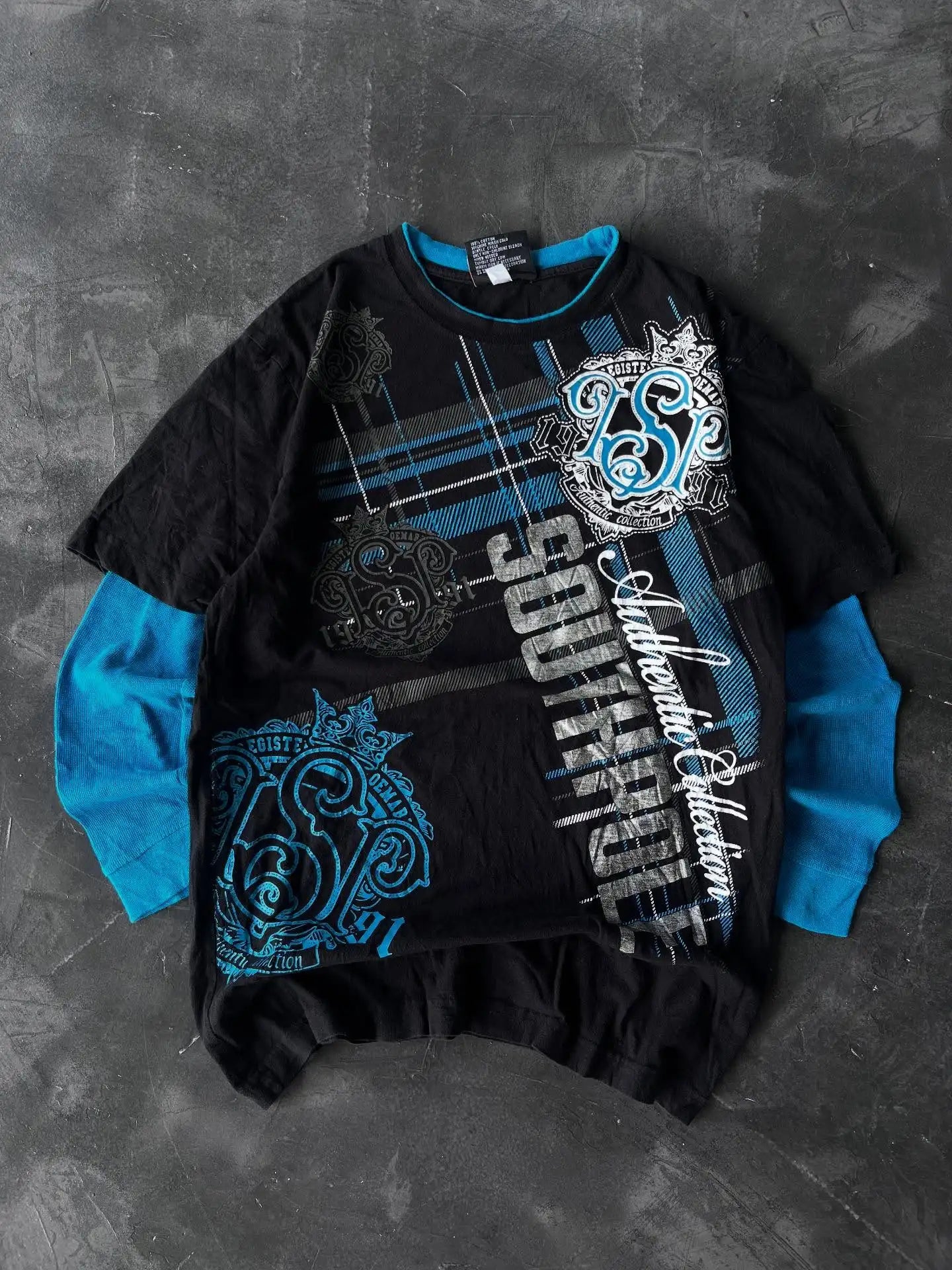Y2K Southpole Long-Sleeved Tops New Man American Japanese Harajuku Pure Cotton T-shirt Shirt Fashion Clothes