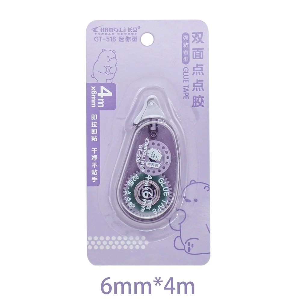 6m*6mm Dot Glue Tape DIY Scrapbooking Creative Stationery School Supplies Transparent Double Sided Adhesive Roller Tape