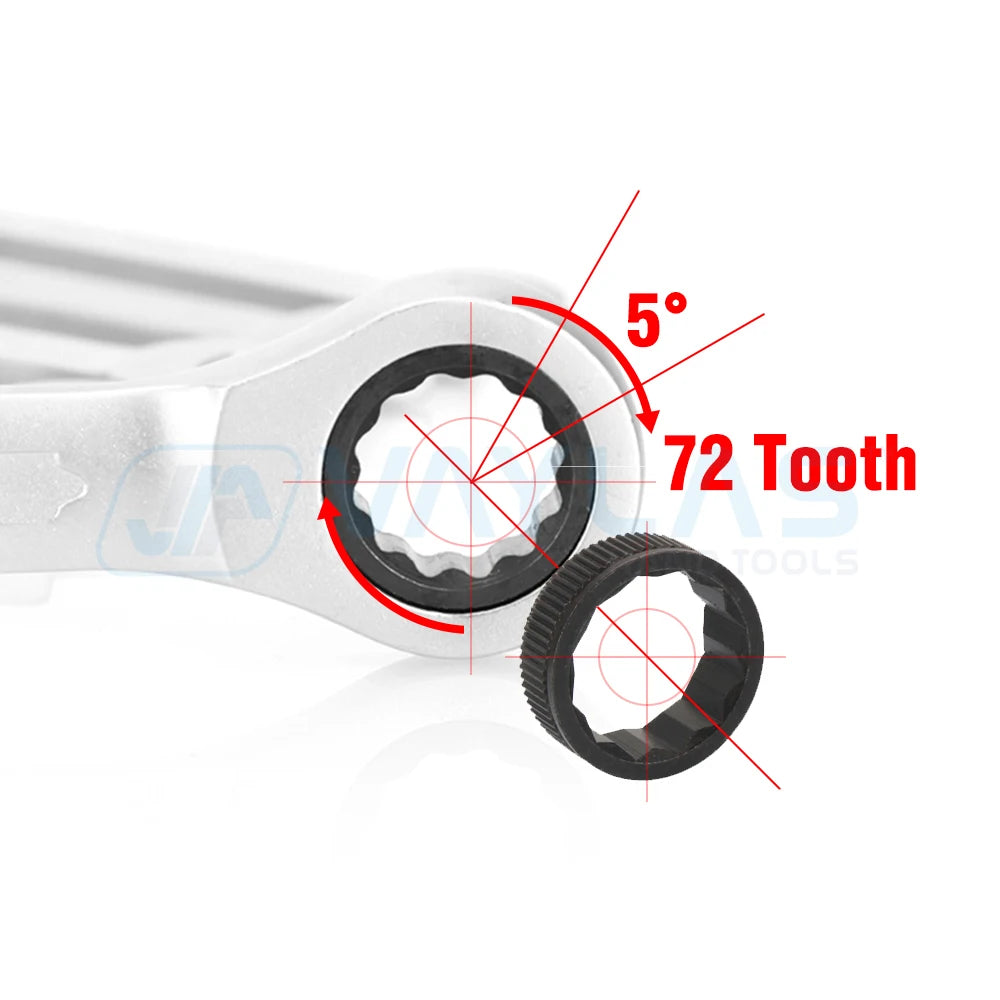 8mm Dull Polished Combination Wrench Fixed Head Ratchet 72T Open End High Torque Spanner Repair Hand Tool Chrome Vanadium Steel