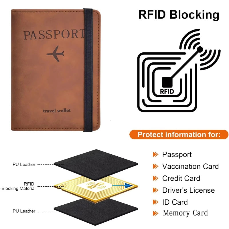 Homefish PU Leather Wallet Travel Passport Purse Card Male Travel Accessories Hand Carry Passport Business Cards Holder Wallet