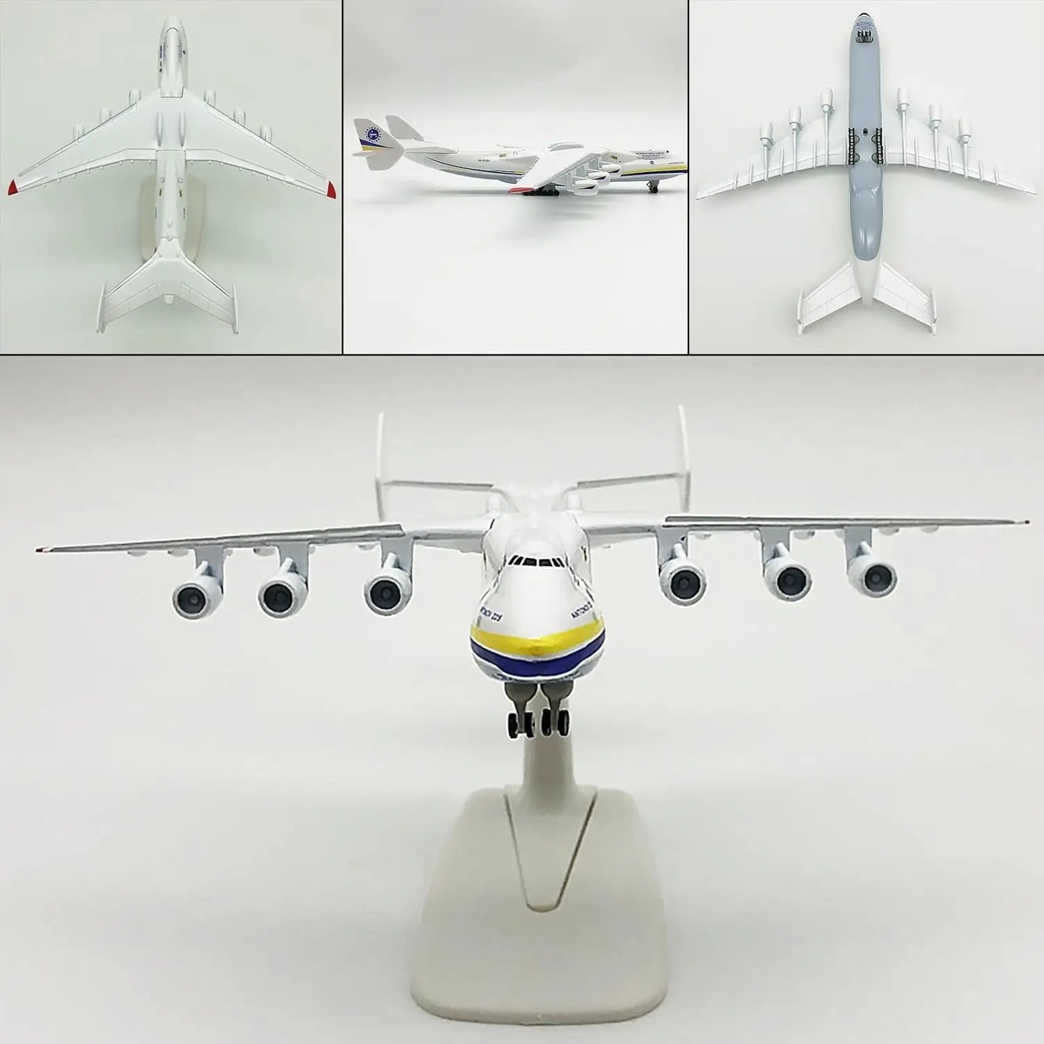 Ukrainian Painted Antonov AN225 1/400 20cm Large Transport Aircraft Alloy + ABS Simulation Airplane Model