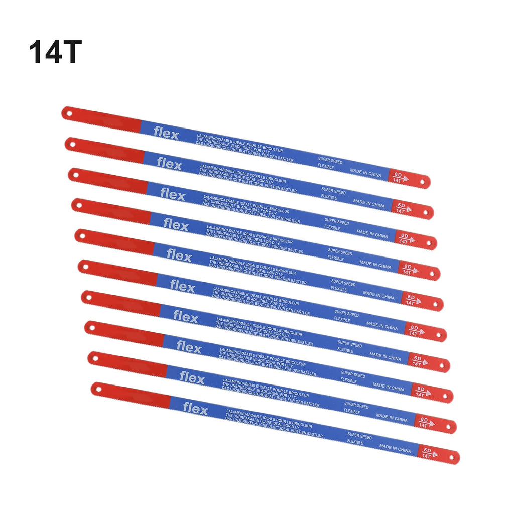 Model Hacksaw Blade Hand Saw Blade Optional Practical Wood cut Hand Reliable Saw 10PCS 14T/18T/24T 300mm Bi-Metal Blade Blades