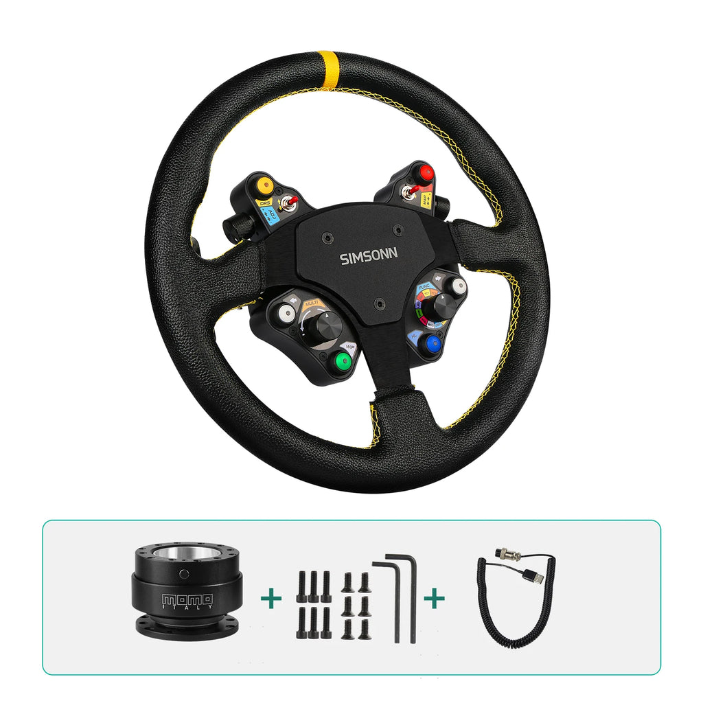 Simracing Steering Wheel Control PC Racing Wheel Led Button Joystick Gaming Paddle Shifter for Logitech G29 Thrustmaster TH8A