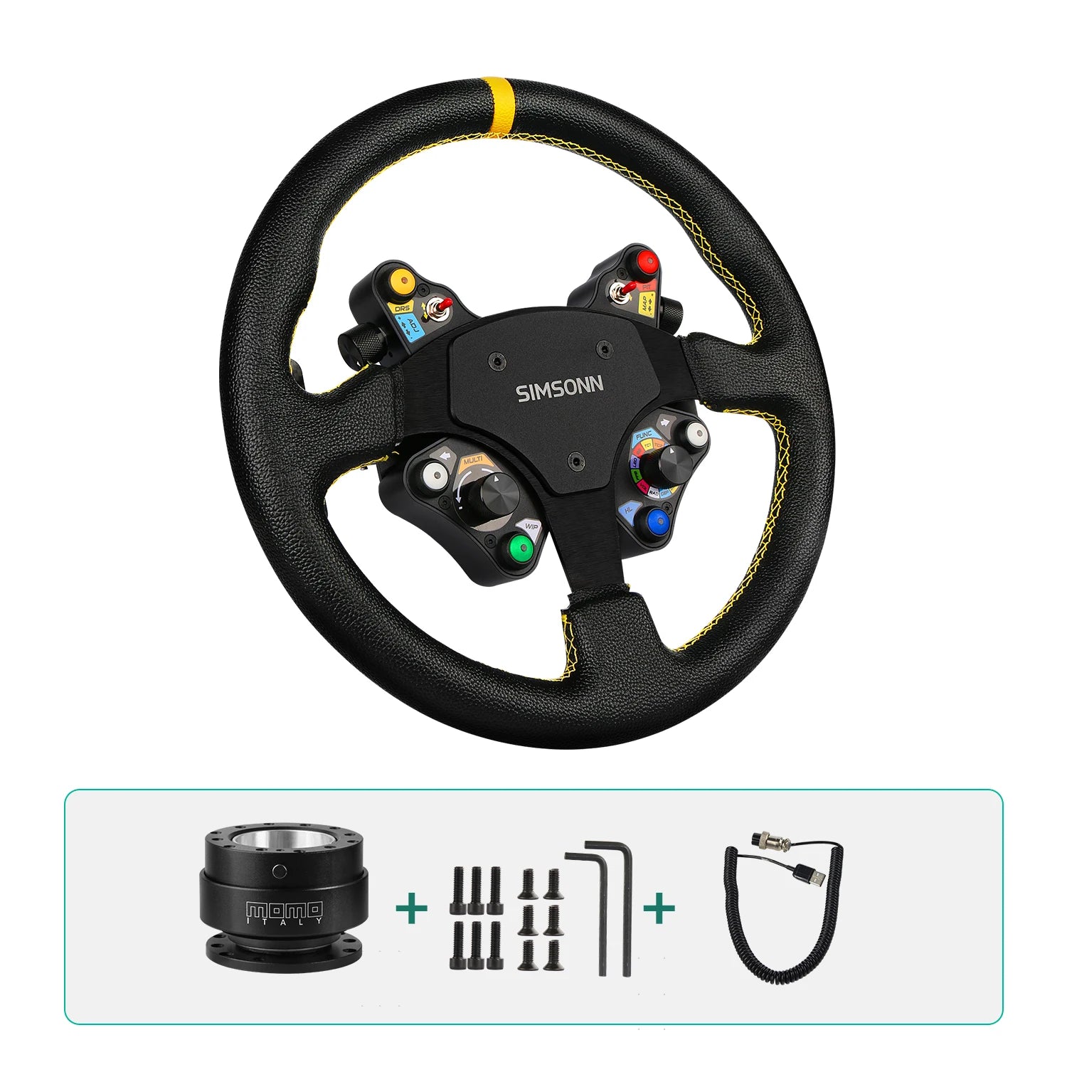 Simracing Steering Wheel Control PC Racing Wheel Led Button Joystick Gaming Paddle Shifter for Logitech G29 Thrustmaster TH8A