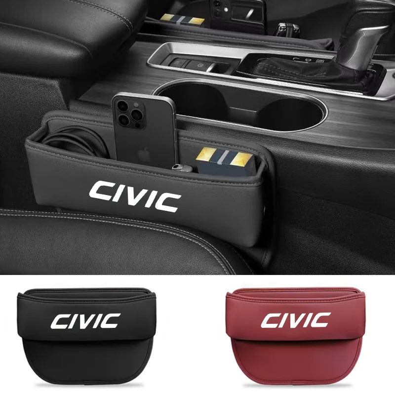 Car Slit Box Organizer PU Leather Car Seat Crevice Gap Storage Bag for Honda civic 8th 10th gen 2017 2018 2019 2016