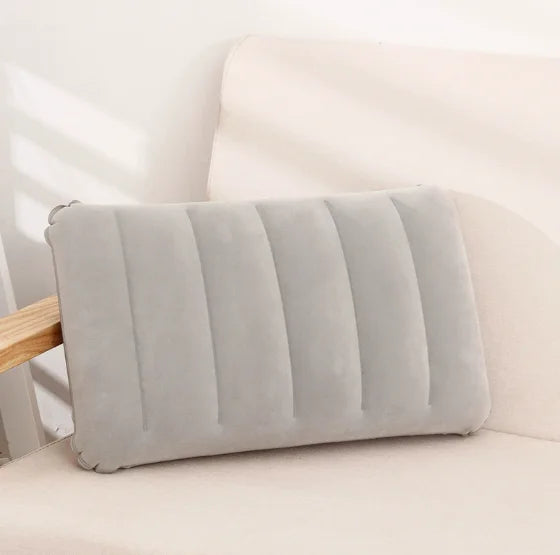 1pc Air Cushion Pillows, Foldable Square Inflatable Pillow, for Travel Backrest | Airplane Headrest | Camping Pillow