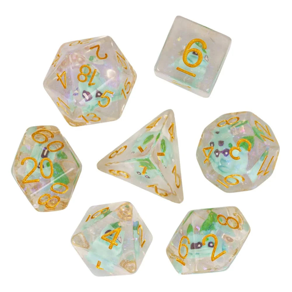 Cusdie 7 SKULL DND Dices Transparent D4 D6 D8 D10 D% D12 D20 Polyhedral Dice Set for D&D Pathfinder Role Playing Board Games