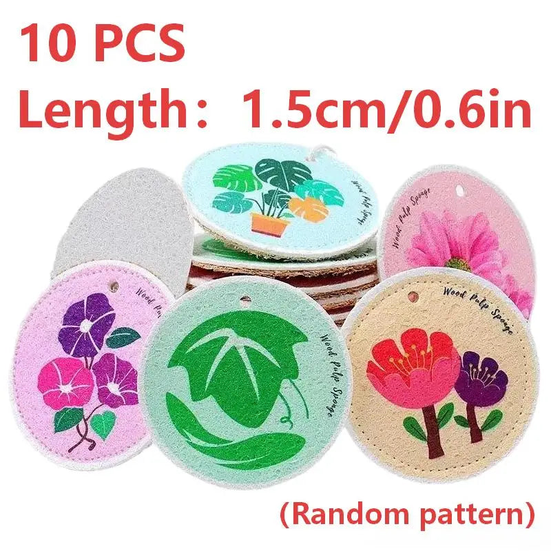Regretfully Organic Wood Pulp Sponge Wood Pulp Cotton Dishwashing Sponge Wipe Cartoon Flower Wood Pulp Sponge Wipe Kitchen Brush