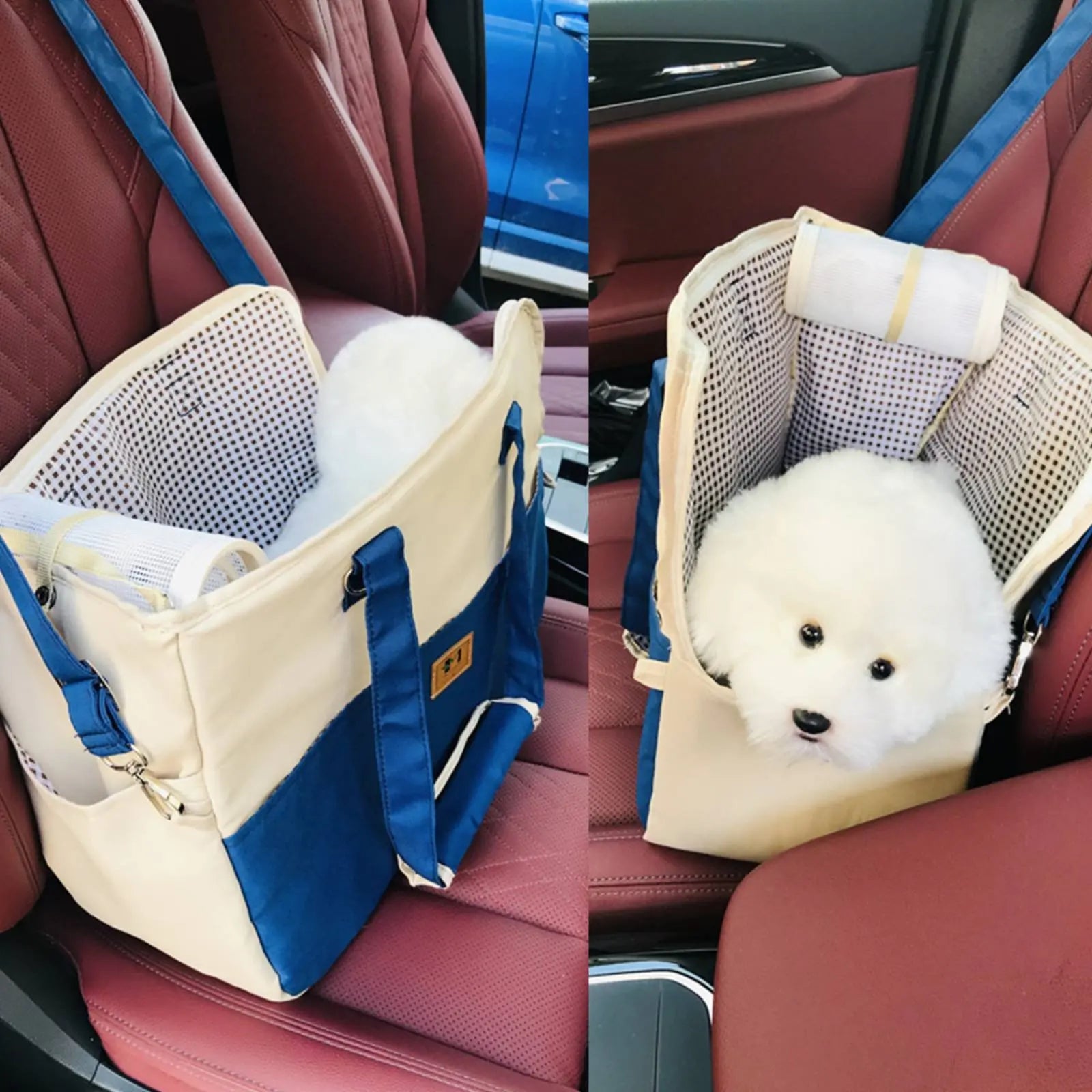 Pet Shoulder Carrier Car Seat Friendly Portable Dog Carrier Feline Travel Tote Lightweight Small Dog Tote Bag Adjustable Strap