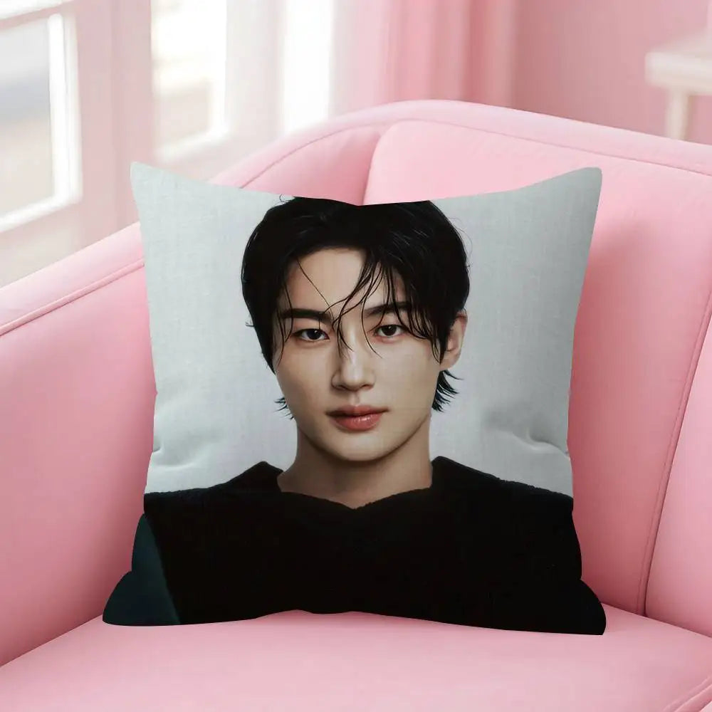 Korean Celebrity Byeon Wooseok Double-sided Printed pillow cover Short plush Suitable living rooms bedrooms throw cushion cover