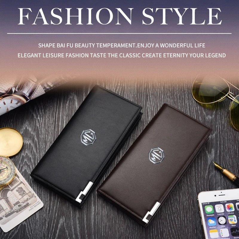 Car Men Wallet Driver's License Pouch Card Case Coin Purse For Morris Garages MG 6 3 5 7 TF ZR ZS HS GS GT Hector RX5 RX8 350